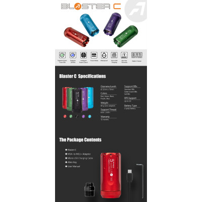 AceTech BLASTER C nyomkövető egység csőtorkolati lánggal – fekete