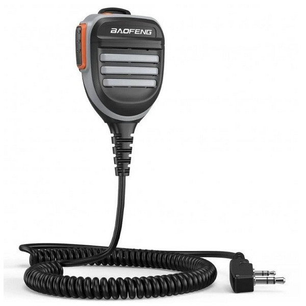 External Speaker with Mic for Baofeng Radios, Kenwood 2-pin - Gray