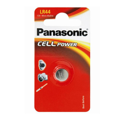 Panasonic LR44 Cell Power Micro Alkaline Battery, 1.5V