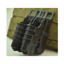 FMA MOLLE FastMag Pouches Set for M4 / 5.56 Magazine and 2 Pistol Magazines - Black