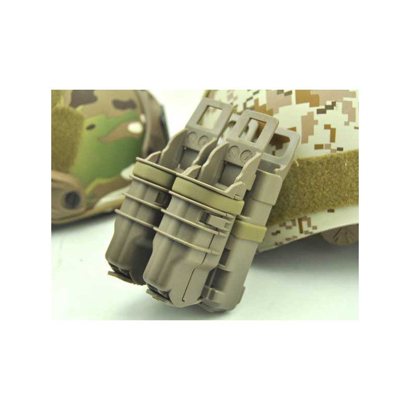 FMA MOLLE FastMag Pouches Set for M4 / 5.56 Magazine and 2 Pistol Magazines - Tan FMA MOLLE FastMag Pouches Set for M4 / 5.56 Magazine and 2 Pistol Magazines - Tan