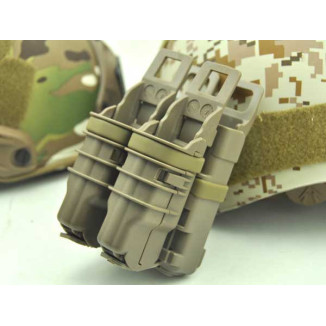 FMA MOLLE FastMag Pouches Set for M4 / 5.56 Magazine and 2 Pistol Magazines - Tan