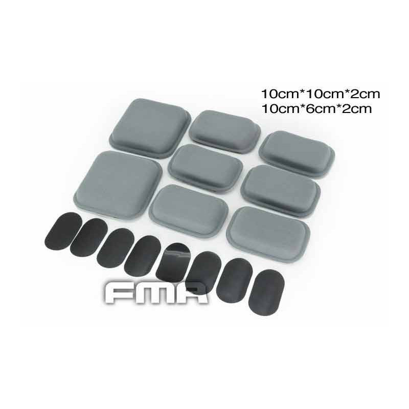 FMA Set of Protective Helmet Pads, 8 Pieces - Grey FMA Set of Protective Helmet Pads, 8 Pieces - Grey