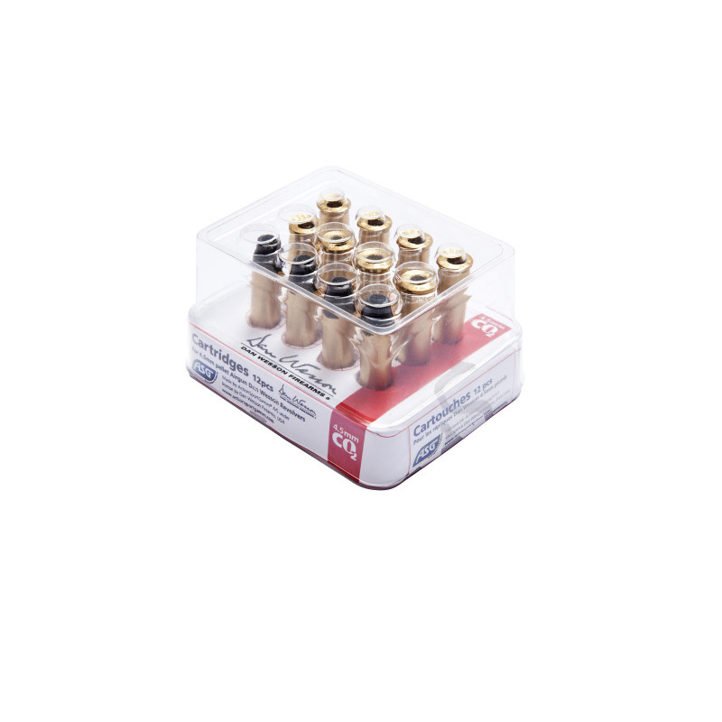 ASG 4.5mm diabolo Cartridge for CO2 revolvers WG / DW - Gold ASG 4.5mm diabolo Cartridge for CO2 revolvers WG / DW - Gold