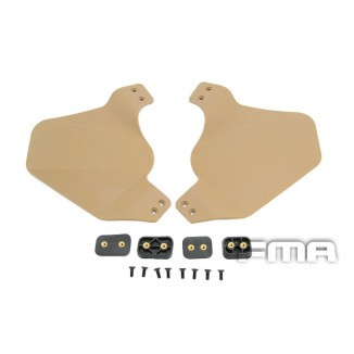 FMA Side Cover Ear Protectors for ARC Helmet Rail (FAST / MICH) - Tan