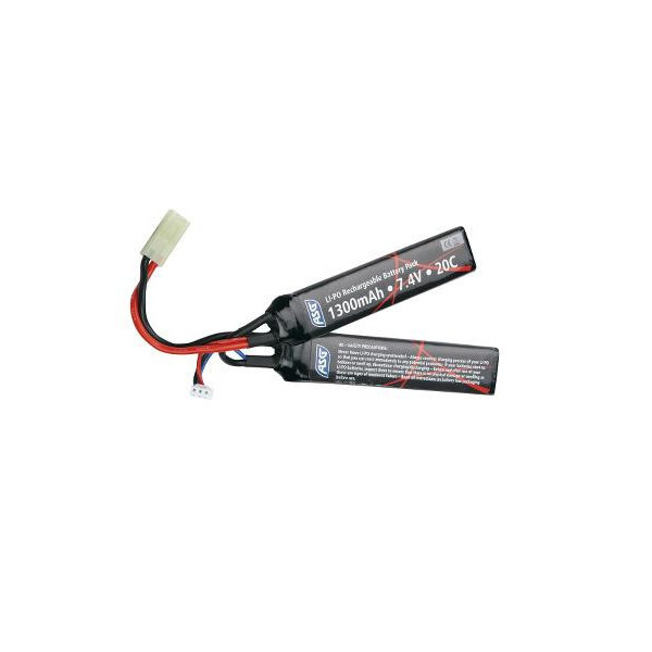 ASG Li-Pol Battery 7.4V 1300mAh, 20C, Tamiya - Nunchuk (2-pieces)
