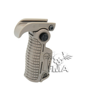 FMA Adjustable Folding Grip FGGK-S on RIS Rail - Tan