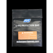 ASG Protective Non-Flammable Bag for Batteries, 21x18 cm - Black