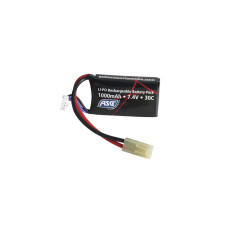 ASG Li-Pol Battery 7,4V 1000mAh, 30C, Tamiya - PEQ (mini block)
