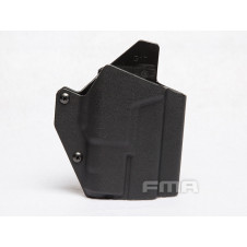 FMA Low Kydex Holster (G-Series with Flashlight ALPC), Right Hand - Black