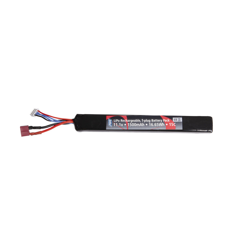 ASG Li-Pol akkumulátor 11,1 V, 1500 mAh, 15C, T-Dean – Stick ASG Li-Pol akkumulátor 11,1 V, 1500 mAh, 15C, T-Dean – Stick