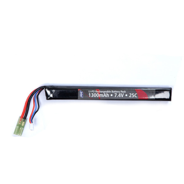 ASG Li-Pol Batery 7.4V 1300mAh, 25C, Tamiya - Stick