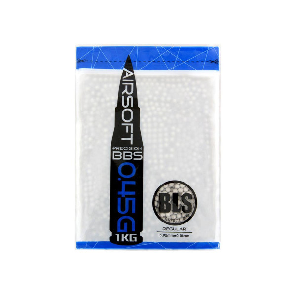 BLS PRECISION UH Airsoft Pellets 0.45g, 2200 BBs (Bag) - White