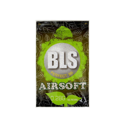 BLS BIO Airsoft Pellets 0.28g, 3500 BBs (Bag) - White