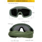 WST Desert Storm Goggles, 3 Lenses set - Black
