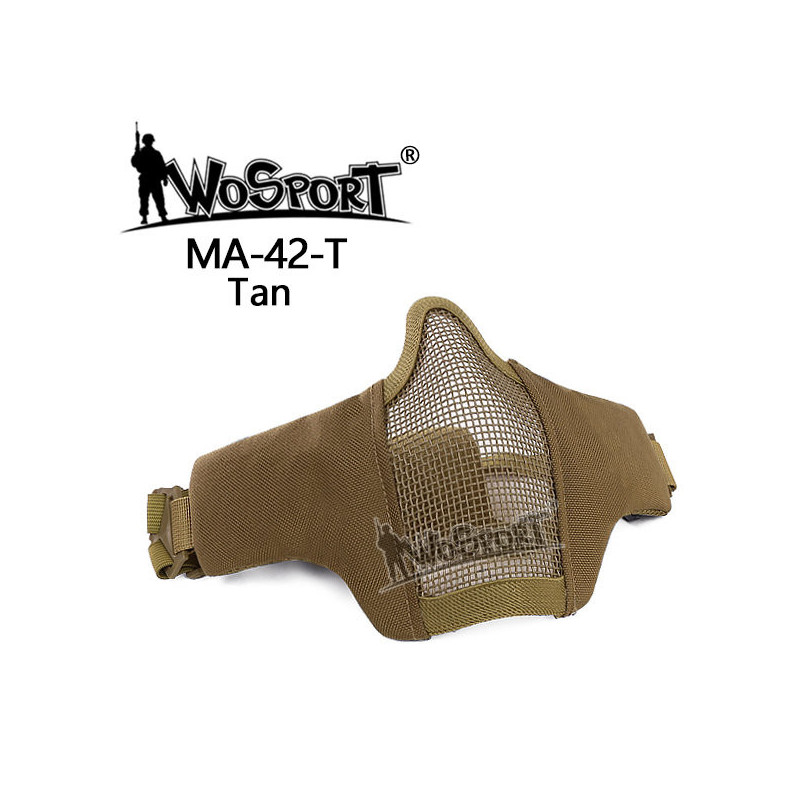 WST Airsoft Protective STEEL MESH Mask - Tan
