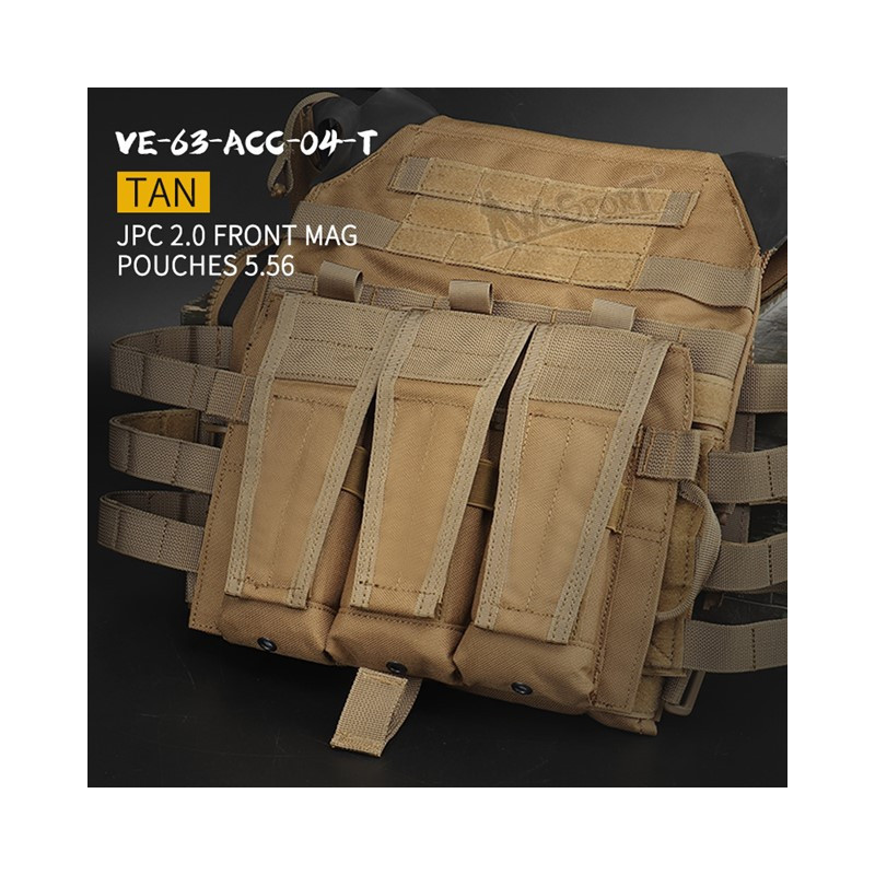JPC vest 2.0 front accessory package 5.56 triple package - TAN