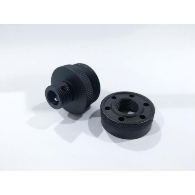 ML 2 az 1-ben hangtompító-adapter VSR-hez és hengerfej-szerszámhoz, 14 mm-es balra forgó – fekete