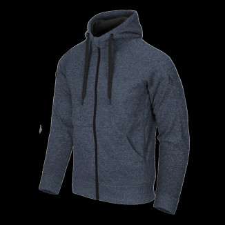 HELIKON COVERT TACTICAL kapucnis pulóver (FullZip)® – melírozott kék