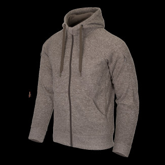 HELIKON COVERT TACTICAL kapucnis pulóver (FullZip)® – világosbarna melírozott