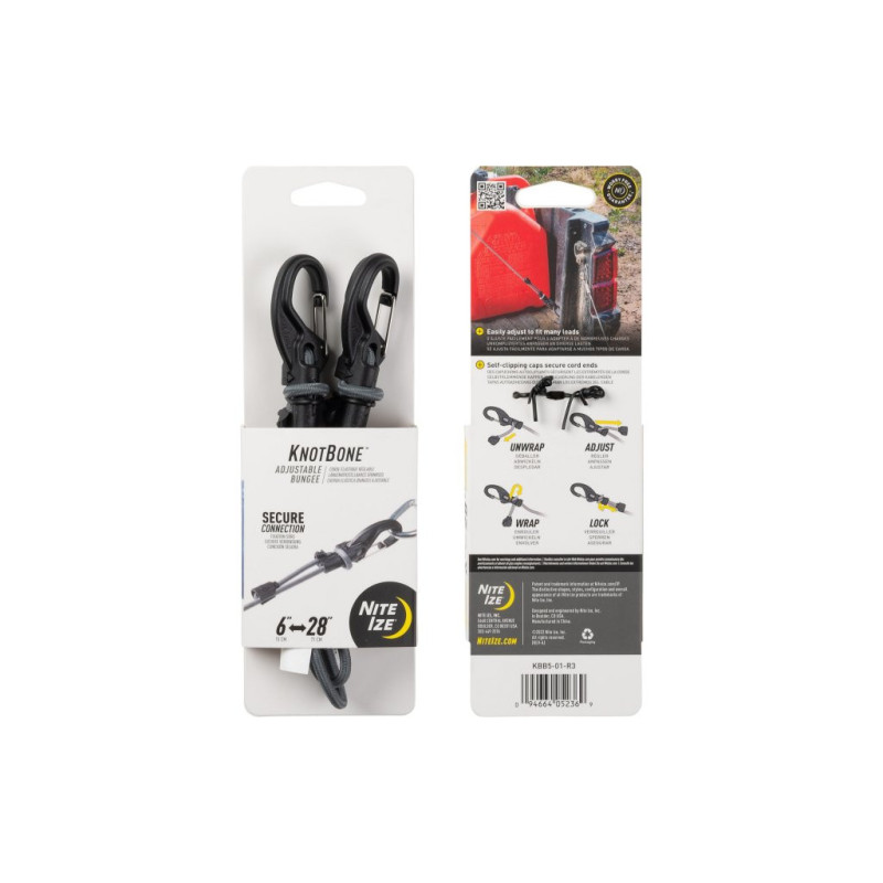 KNOTBONE™ ADJUSTABLE BUNGEE 15-66cm, grey