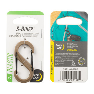 S-BINER® PLASTIC DUAL CARABINER, prérifarkas színű – 2-es méret