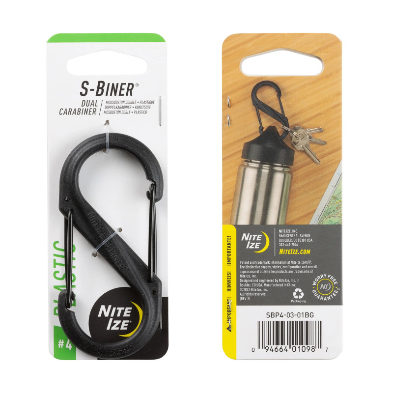 S-BINER® PLASTIC DUAL CARABINER, black - size 4 S-BINER® PLASTIC DUAL CARABINER, black - size 4