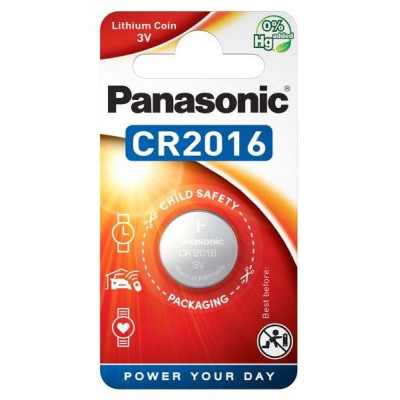 Panasonic CR2016 Lithium Coin Battery, 3V - 1 Piece