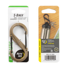 S-BINER® PLASTIC DUAL CARABINER, prérifarkas színű – 4-es méret