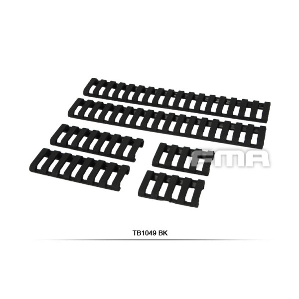 FMA Rubber Ladder Z70 RIS Rail Cover, 6 Pieces - Black
