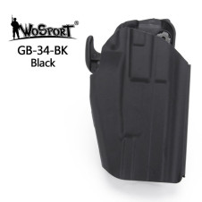 WST GB-34 övhez rögzíthető airsoft tok Glock 19 pisztolyhoz, jobbkezes – fekete