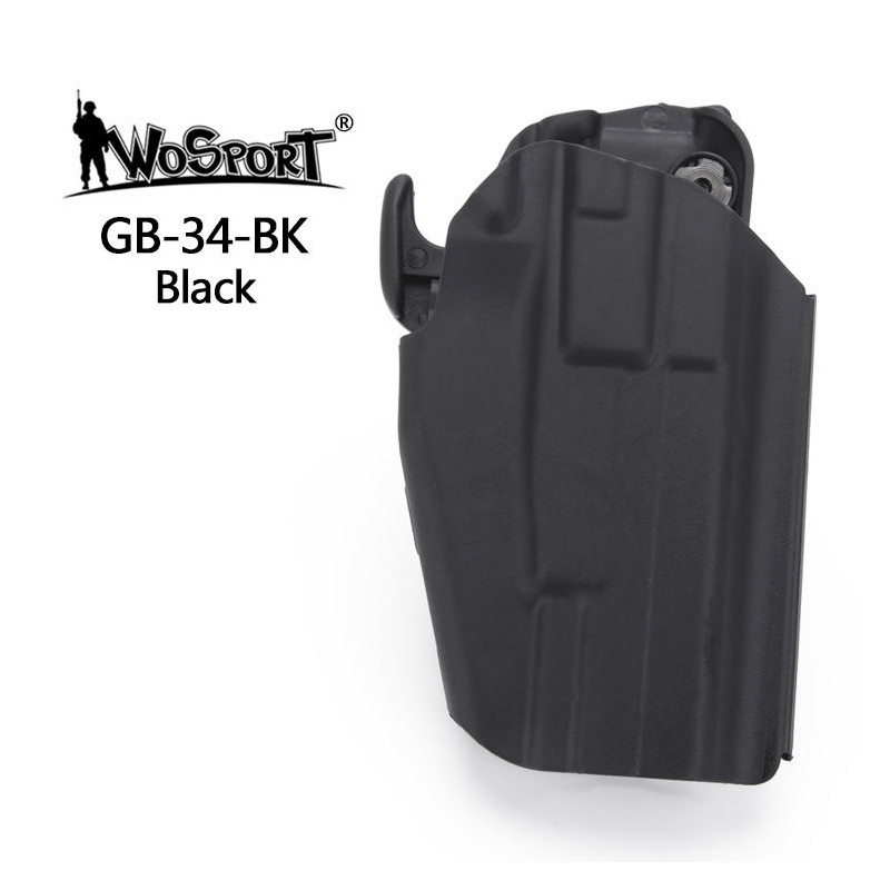 WST GB-34 Belt Airsoft Holster for Glock 19 Pistol, Right Hand - Black WST GB-34 Belt Airsoft Holster for Glock 19 Pistol, Right Hand - Black