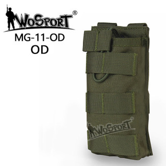 WoSporT MOLLE nyitott, egytárcsás M4/AR15 tárhordozó – olajzöld