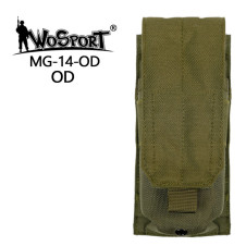 WoSporT MOLLE AR15 / M4 egytárcás zárt táska – olíva zöld
