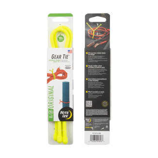 GEAR TIE® ÚJRAHASZNOSÍTHATÓ GUMI CSATOLÓKÖTŐ™ (2 db), NEON SÁRGA – hossz: 18"
