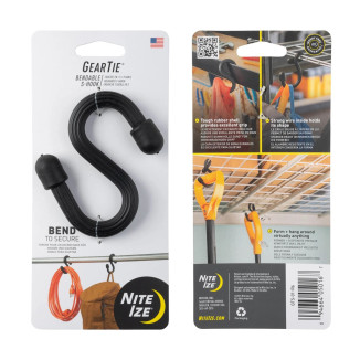 Gear Tie® Bendable S-Hook - black